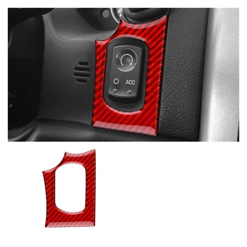 Auto Innenraum Für Chevrolet Für Corvette C6 2005 2006 2007 2008 2009 2010 2011 2012 2013 Weiche Carbon Faser Auto Zündung Knopf Schalter Aufkleber Interieur Zubehör(Red Carbon) von Hguvsjd