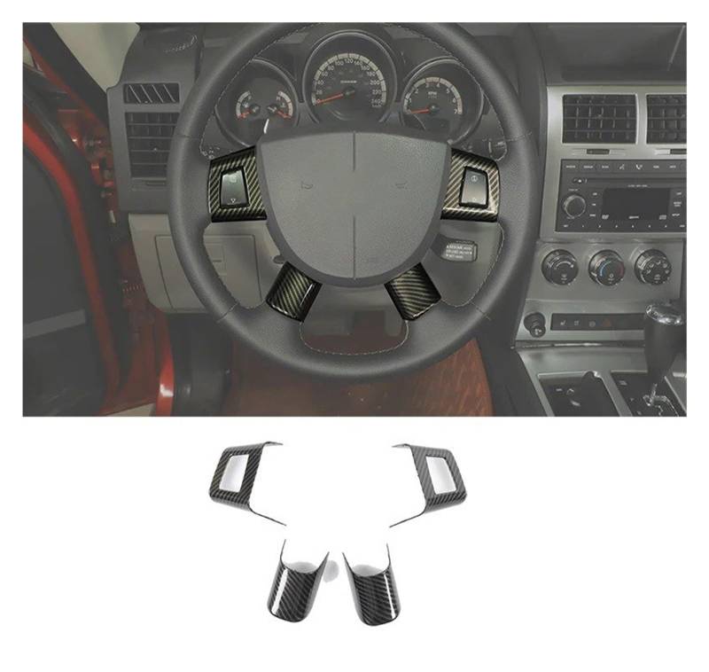 Auto Innenraum Für Dodge Für Nitro 2007-2012 ABS Zentrale Dashboard Dekoration Lenkrad Abdeckung Aufkleber Auto Zubehör Interieur Zubehör(L) von Hguvsjd