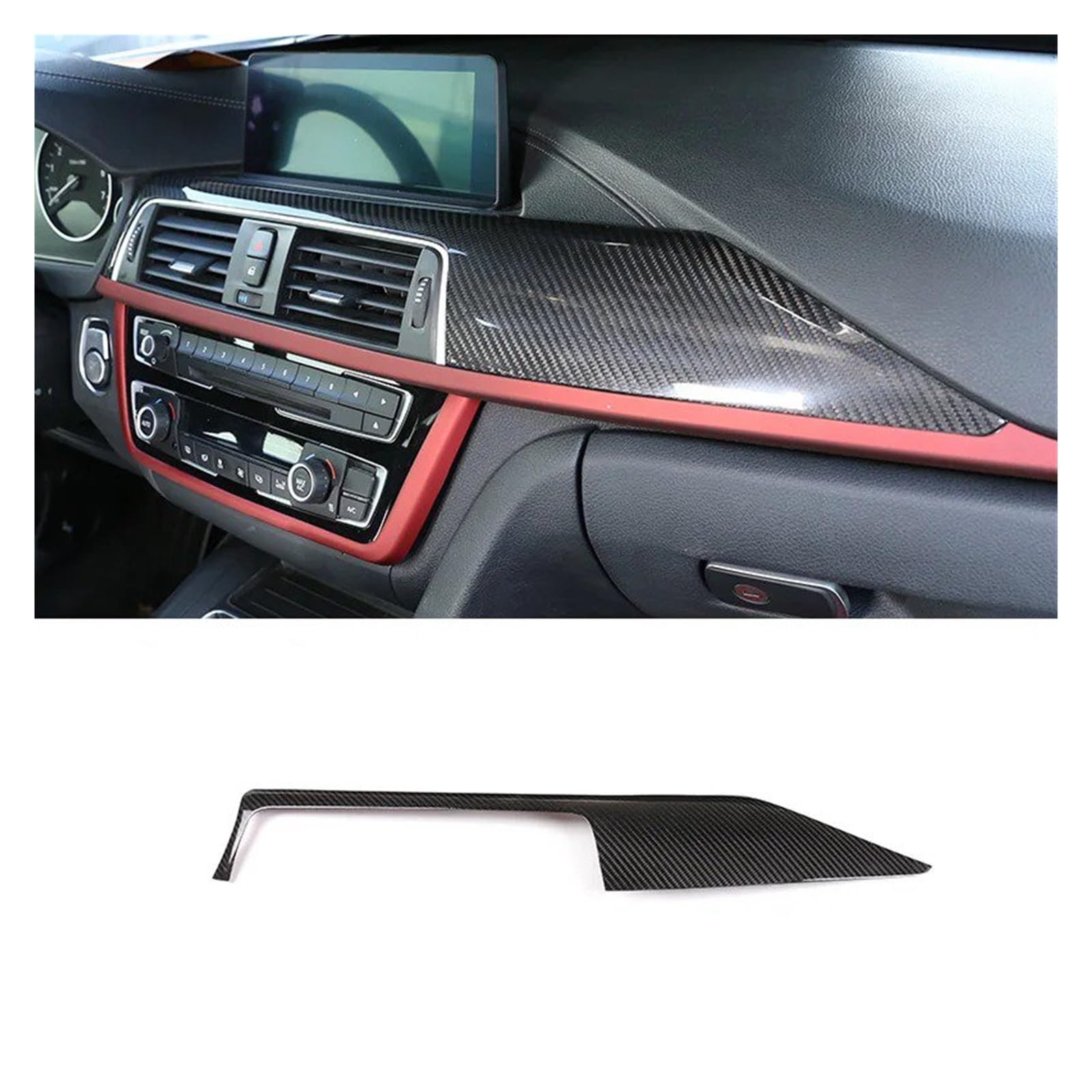 Auto Innenraum Für F30 F34 F33 F36 F80 F82 2014-2019 LHD/RHD Carbon Fiber Auto Zentrale Steuerung Multimedia Panel Rahmen Dekoration Abdeckung Interieur Zubehör(Control Panel) von Hguvsjd