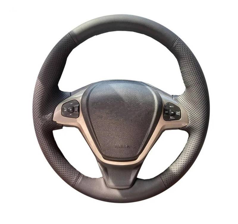 Auto Innenraum Für Ford Für Fiesta 2008-2015 2016 2017 Auto Lenkradbezug Handgenähte DIY Leder Innenteile Interieur Zubehör von Hguvsjd