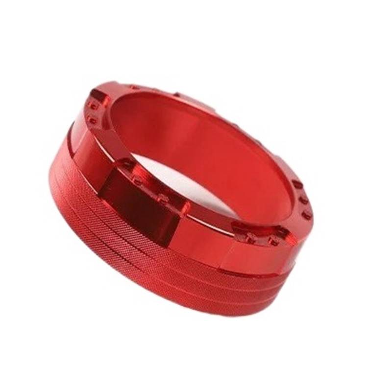 Auto Innenraum Für Ford Für Maverick 2022 2023 2024 Aluminium Center Console Auto Gangschaltung Schalter Taste Ring Trim Abdeckung Interieur Zubehör(Red 1PCS) von Hguvsjd