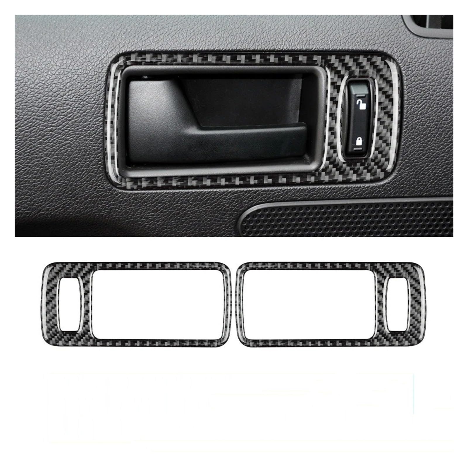 Auto Innenraum Für Ford Für Mustang 2005 2006 2007 2008 2009 Weicher Carbonfaser-Aufkleber Innenverkleidung Auto-Schalthebelabdeckung Interieur Zubehör(Door Handle Sticker) von Hguvsjd