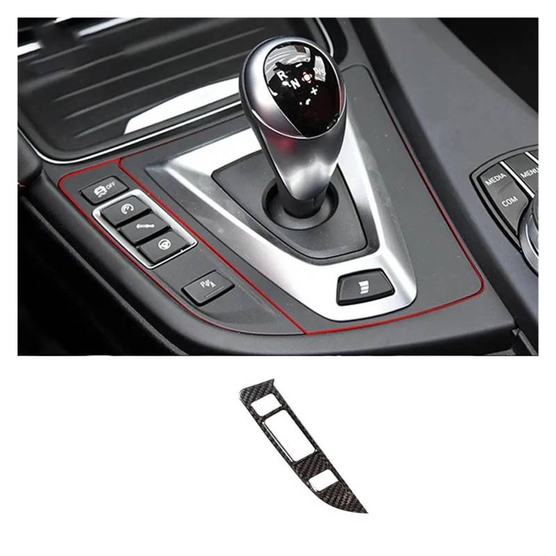 Auto Innenraum Für Für M3 Für M4 F80 F82 F83 2014-2019 LHD Carbon Fiber Auto Gangschaltung Rahmen Panel Trim 2 Stück Interieur Zubehör(Style C Black) von Hguvsjd