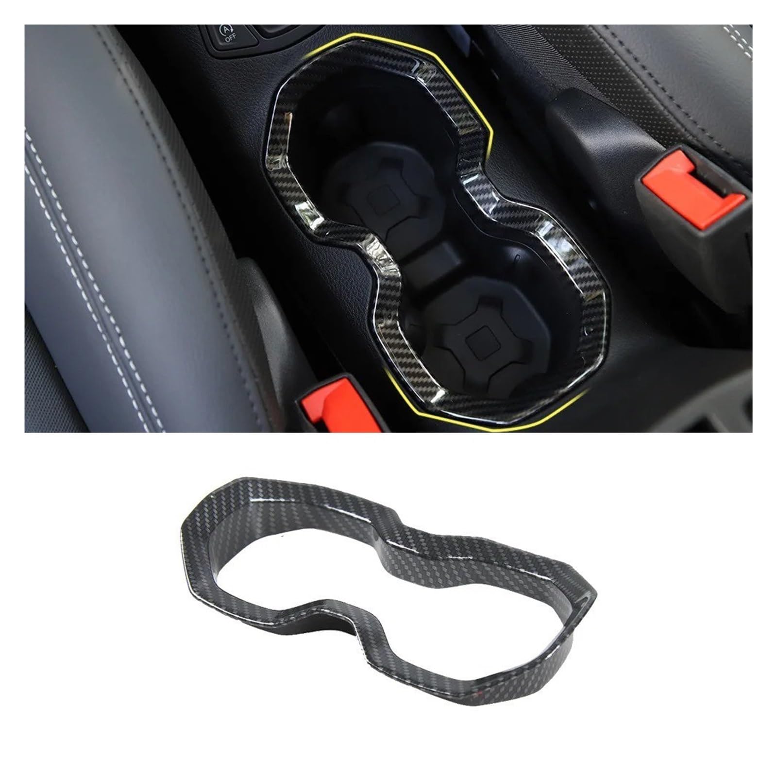 Auto Innenraum Für Jeep Für Renegade Auto Innen Lenkrad Dekoration Getriebe Schutz Zentrale Steuerung ABS Abdeckung Aufkleber Interieur Zubehör(Front Cup Holder) von Hguvsjd