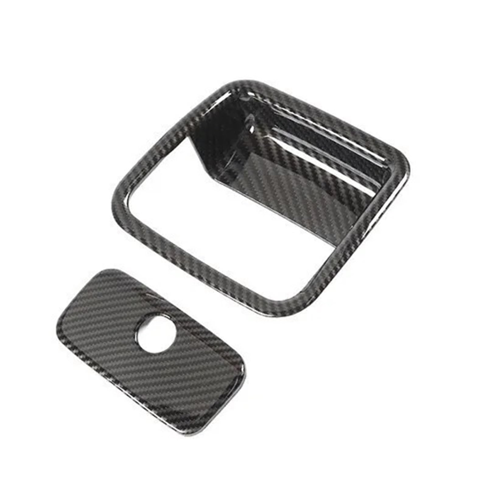 Auto Innenraum Für Jeep Für Wrangler Für Gladiator 2018 2019 2020 2021 2022 Auto Co-Pilot Aufbewahrungsbox Griff Dekoration Abdeckung 2 Stück Interieur Zubehör(Carbon Fiber Grain) von Hguvsjd