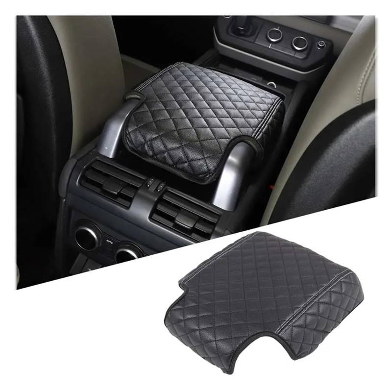 Auto Innenraum Für Land Für Rover Für Defender 110 2020 2021 2022 2023 2024 Schwarze Baumwolle Autositz Armlehne Mittelkonsole Box Abdeckung Interieur Zubehör(Style F Black) von Hguvsjd