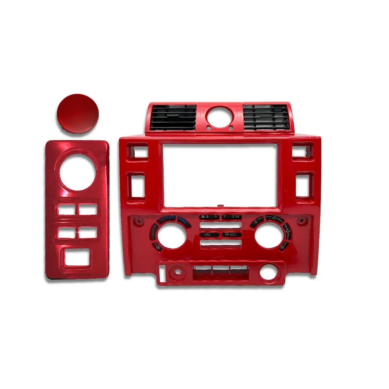 Auto Innenraum Für Land Für Rover Für Defender 2007-2016 Auto Styling Tuning Innen Teile Doppel Din Fascia Kit Interieur Zubehör(RED) von Hguvsjd