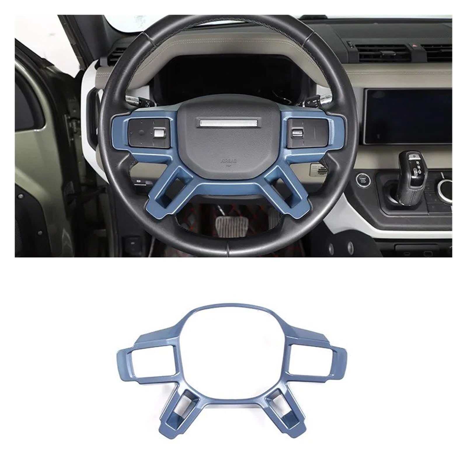 Auto Innenraum Für Land Für Rover Für Defender 90 110 2020 2021 2022 2023 2024 Auto Lenkrad Dekorative Aufkleber Auto Zubehör Interieur Zubehör(Blue) von Hguvsjd