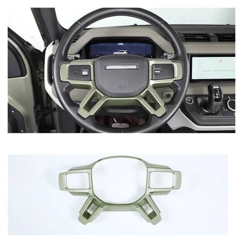 Auto Innenraum Für Land Für Rover Für Defender 90 110 2020 2021 2022 2023 2024 Auto Lenkrad Dekorative Aufkleber Auto Zubehör Interieur Zubehör(Green) von Hguvsjd