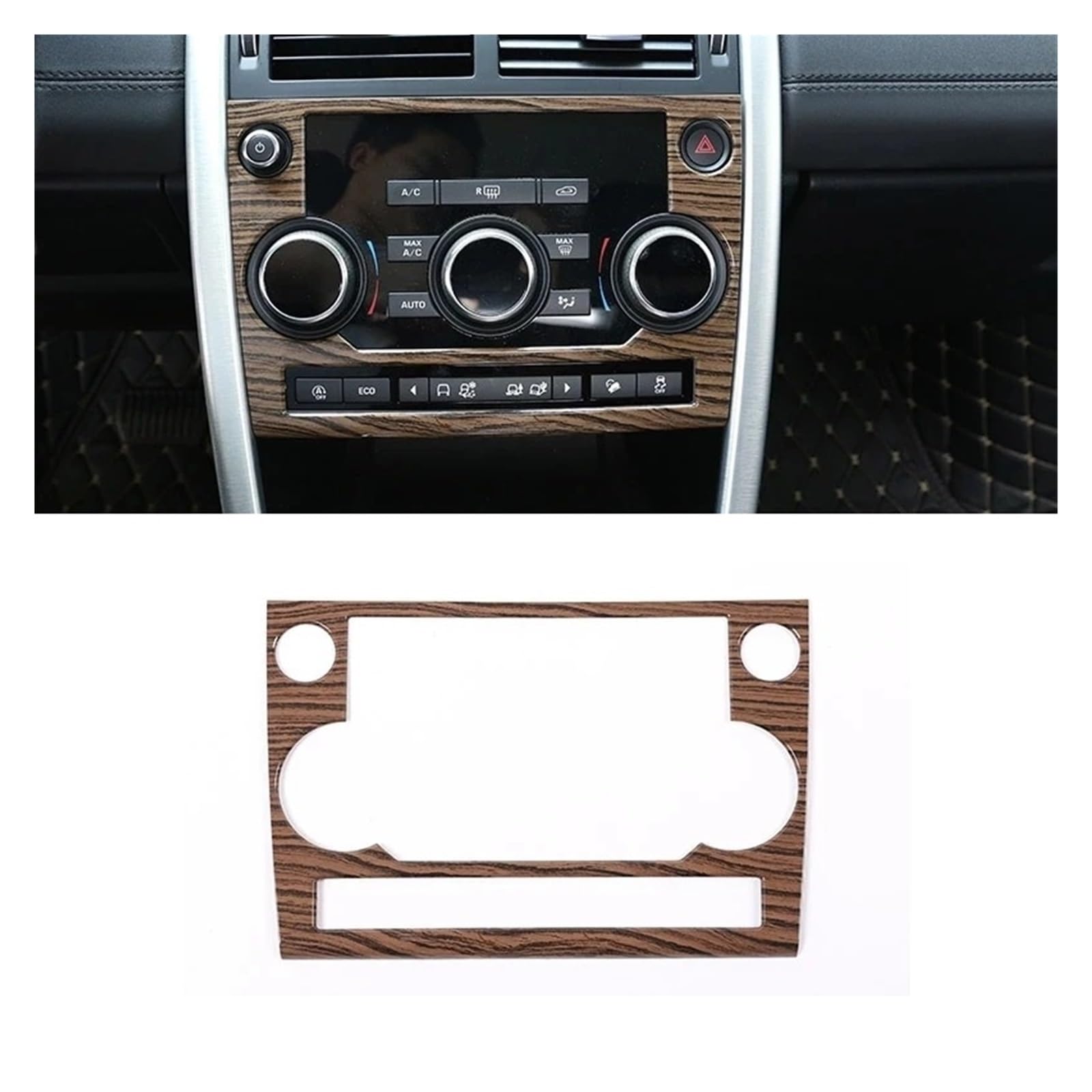 Auto Innenraum Für Land Für Rover Für Discovery Sport 2015-2018 ABS Auto Mittelkonsole Modus Taste Dekoration Aufkleber Autozubehör Interieur Zubehör(Sand Wood Grain) von Hguvsjd