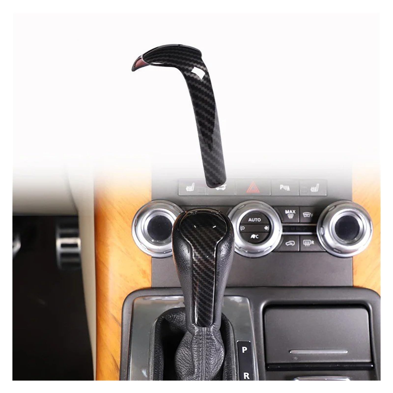 Auto Innenraum Für Land Für Rover Für Range Für Rover L322 L320 2005-2013 Auto-Getriebekopf-Schaltknauf-Griffabdeckung Zieraufkleber Interieur Zubehör(1PCS Carbon fiber) von Hguvsjd