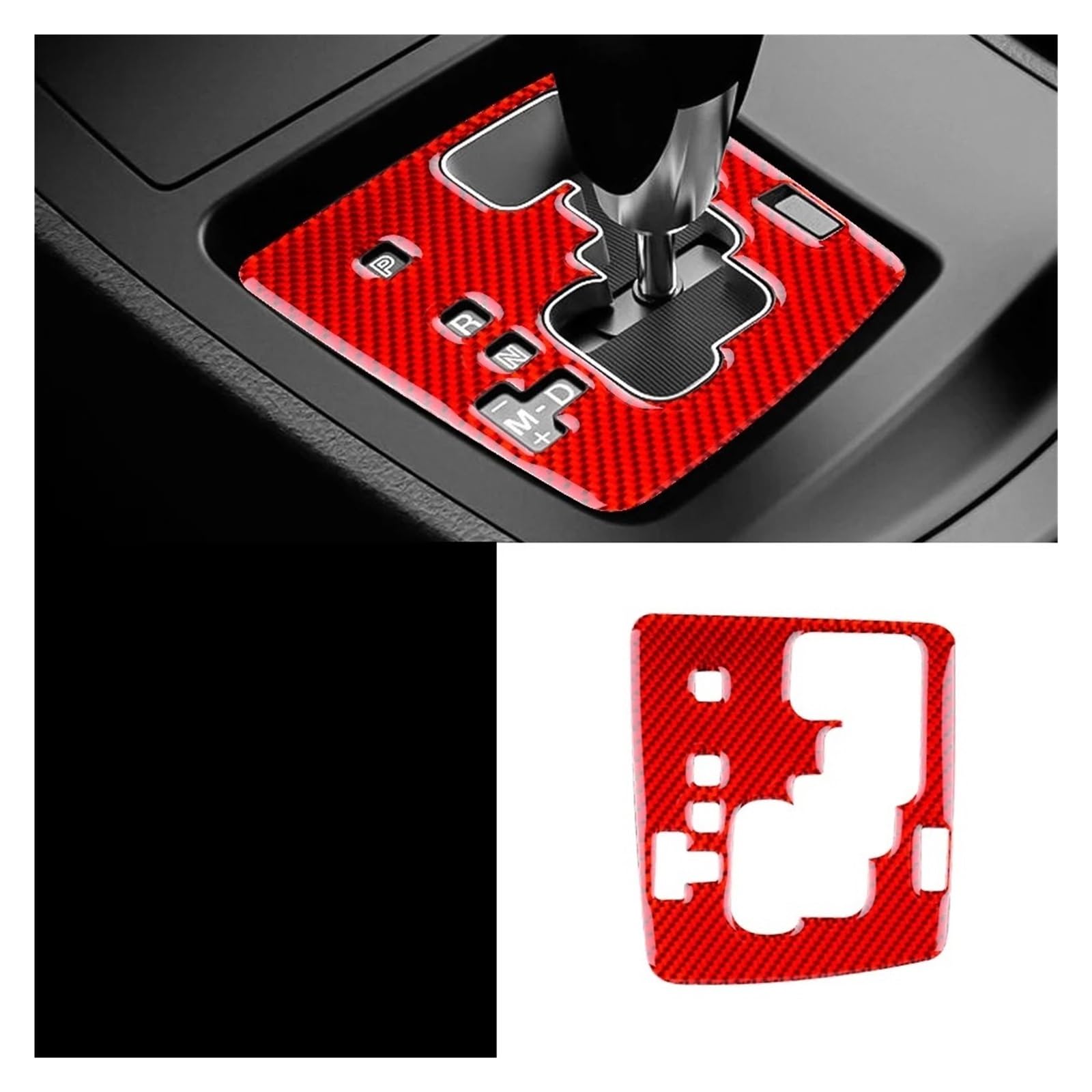 Auto Innenraum Für Mazda 3 2010 2011 2012 2013 Geschmiedete Kohlefaser Auto Zentrale Steuerung Gangschaltung Panel Abdeckung Aufkleber Innenausstattung Interieur Zubehör(Red Carbon) von Hguvsjd