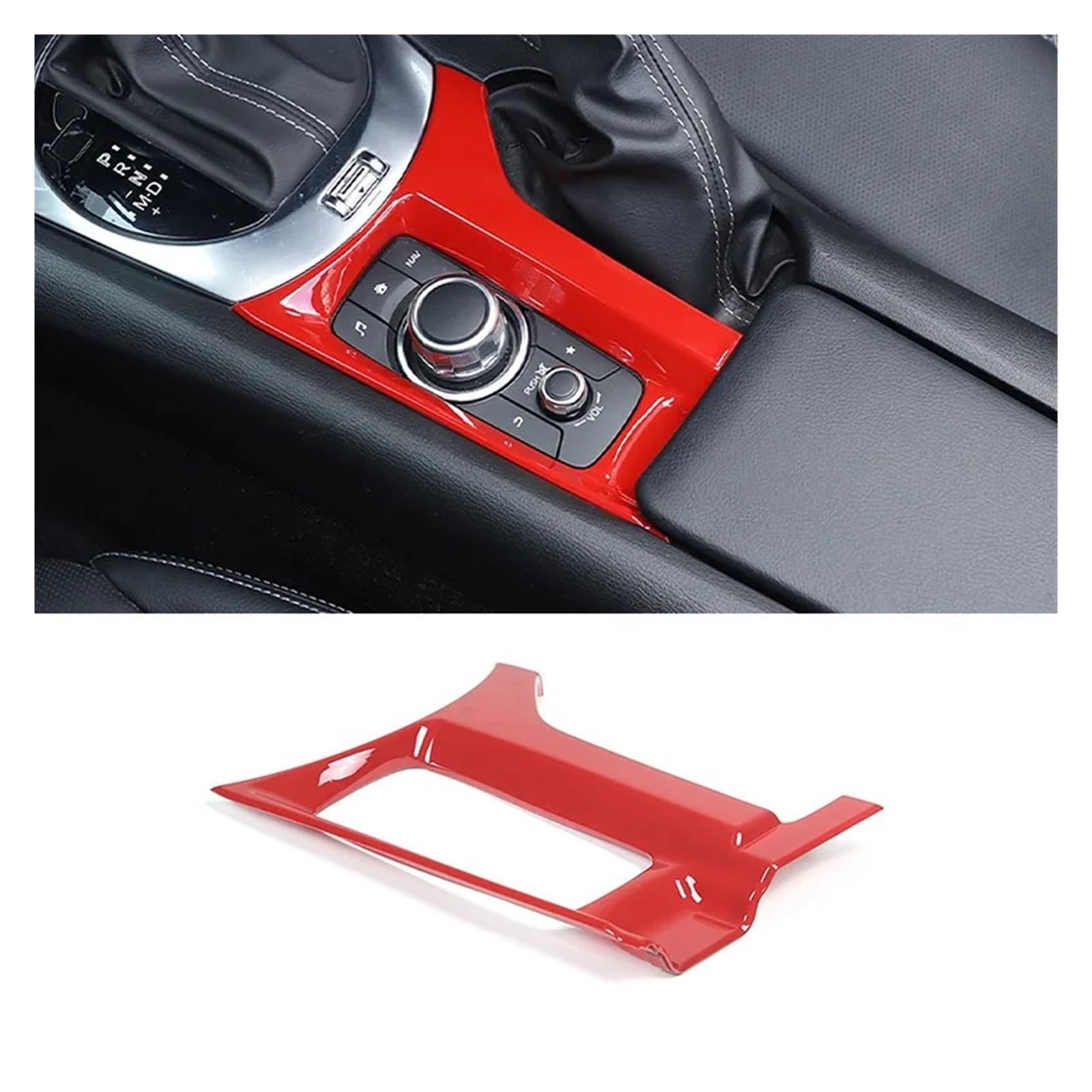 Auto Innenraum Für Mazda MX-5 MX5 2016 2017 2018 2019 2020 2021 2022 2023 ABS Auto Konsole Getriebe Dekorative Panel Interieur Zubehör(Style B Red) von Hguvsjd