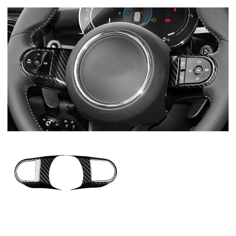 Auto Innenraum Für Mini Für Cooper F55 F56 F60 2022 2023 Auto Lenkrad Knopfabdeckung Aufkleber Panel Carbon Fiber Interieur Interieur Zubehör(Side Cover A) von Hguvsjd