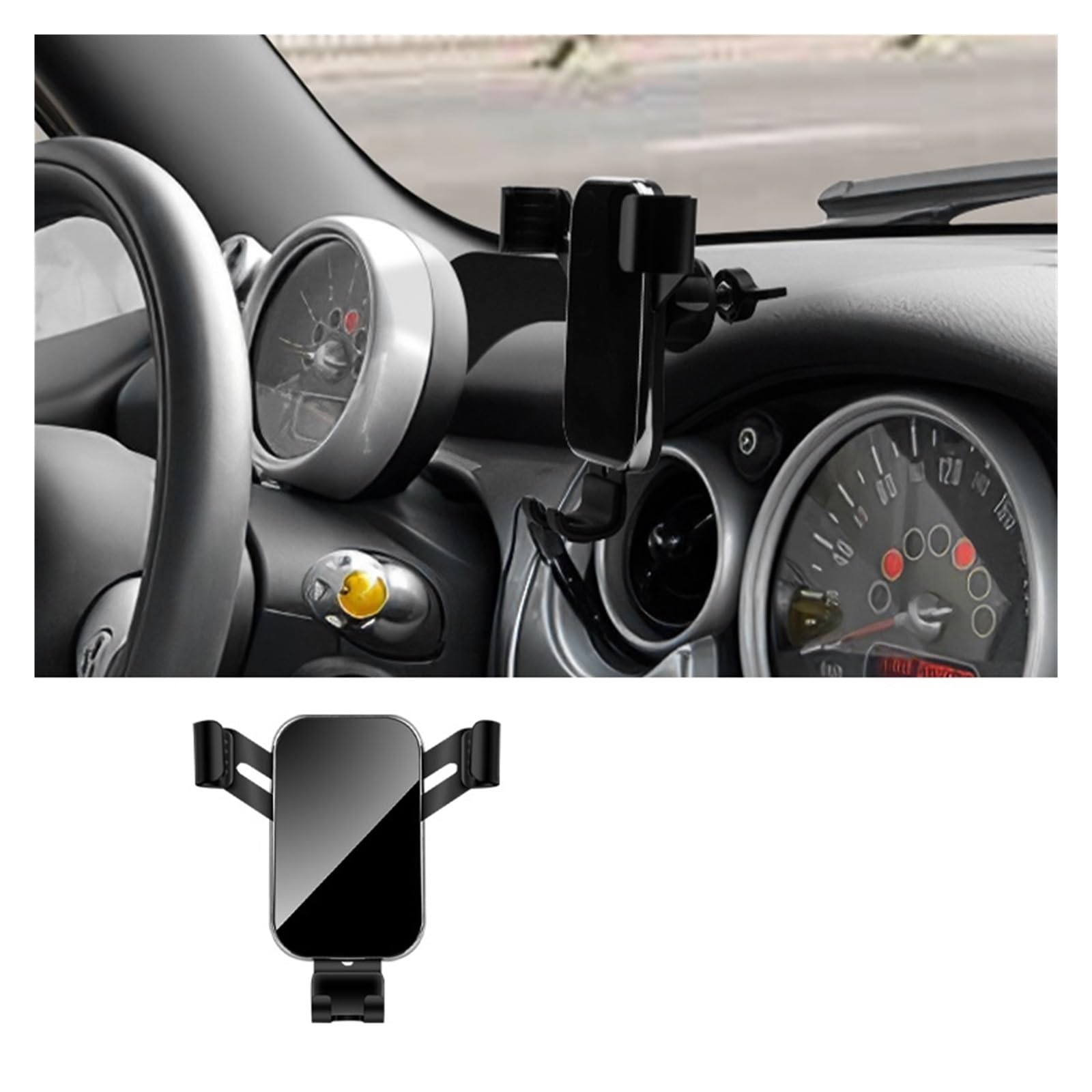 Auto Innenraum Für Mini Für Cooper R50 R52 R53 Auto Lenkrad Handyhalter Auto Innendekoration Halterung Klicken Interieur Zubehör(Phone Holder B) von Hguvsjd