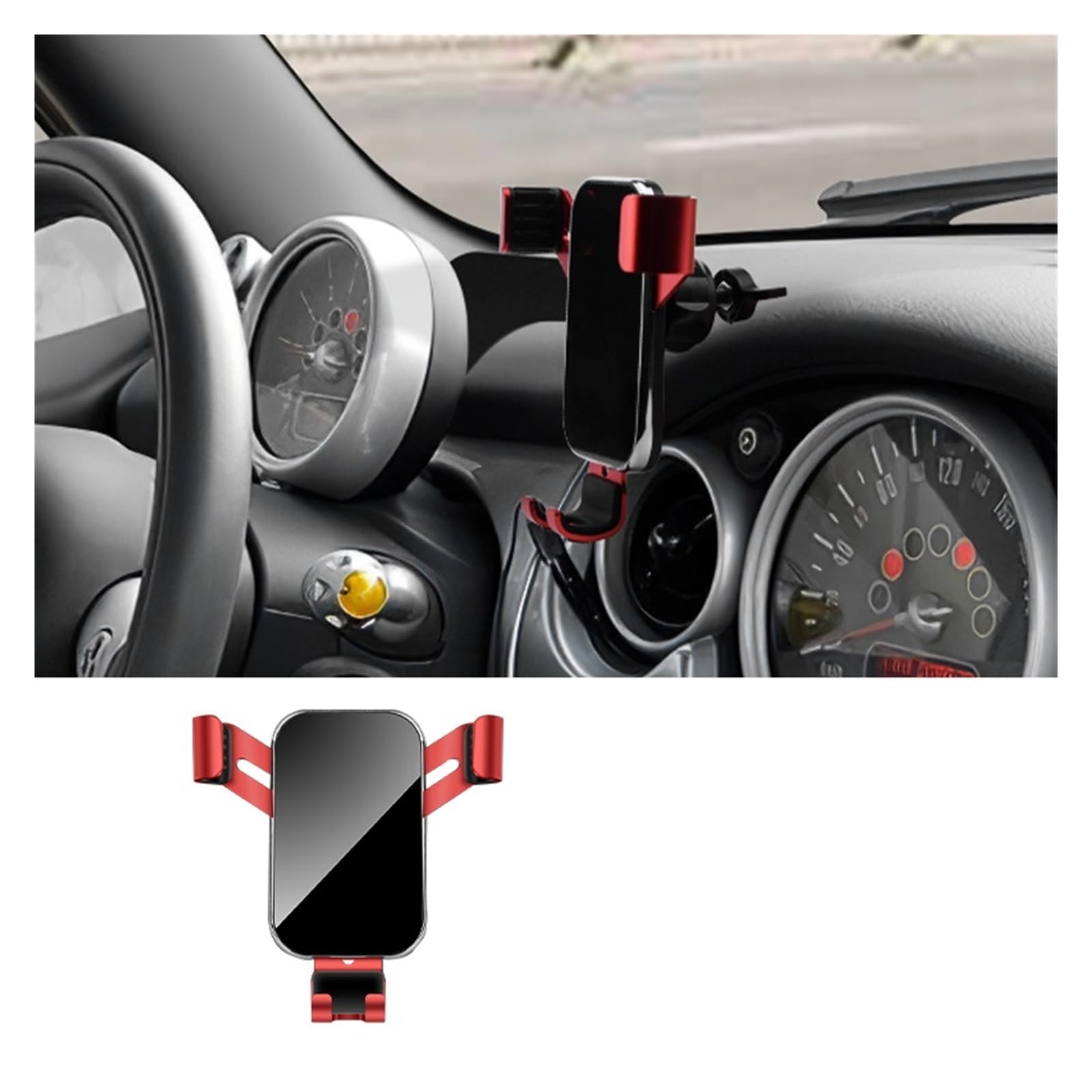 Auto Innenraum Für Mini Für Cooper R50 R52 R53 Auto Lenkrad Handyhalter Auto Innendekoration Halterung Klicken Interieur Zubehör(Phone Holder C) von Hguvsjd