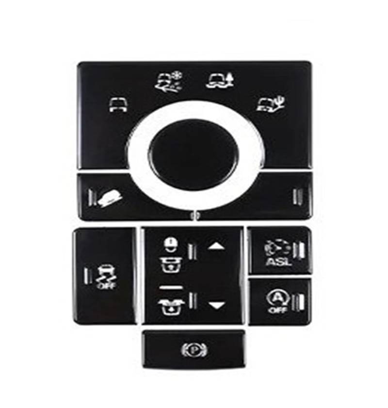 Auto Innenraum Für Range Für Rover Sport 2014-2022 Aluminiumlegierung Auto Terrain Mode Button Aufkleber Dekoratives Zubehör Interieur Zubehör(Style A Black) von Hguvsjd