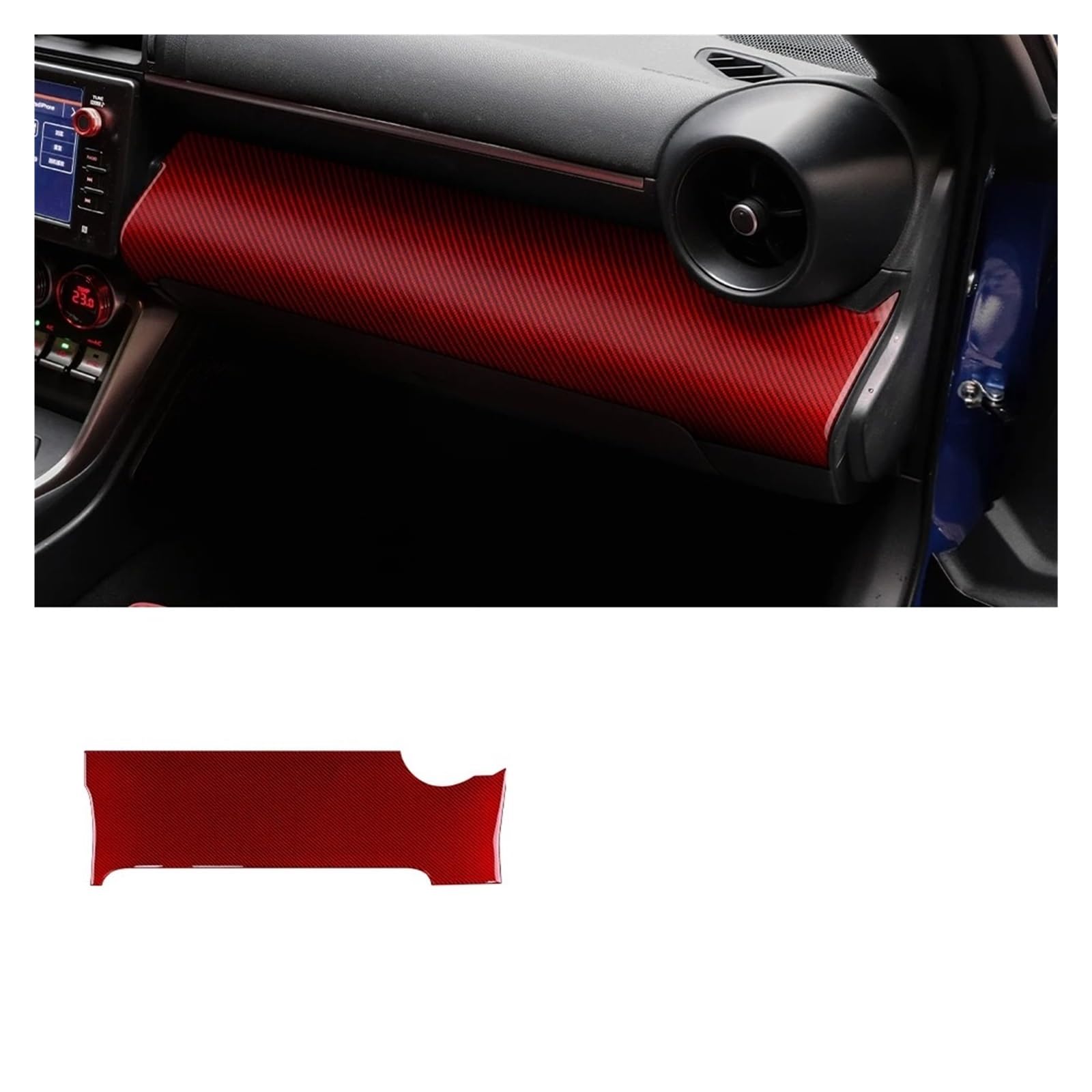 Auto Innenraum Für Subaru Für BRZ Für Toyota GR86 2021 2022 2023 Carbon Faser Aufkleber Auto Center Konsole Dekorative Innen Trim Zubehör Interieur Zubehör(B LHD Red) von Hguvsjd