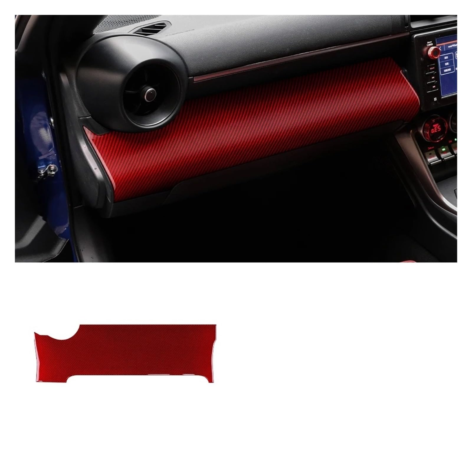 Auto Innenraum Für Subaru Für BRZ Für Toyota GR86 2021 2022 2023 Carbon Faser Aufkleber Auto Center Konsole Dekorative Innen Trim Zubehör Interieur Zubehör(B RHD Red) von Hguvsjd