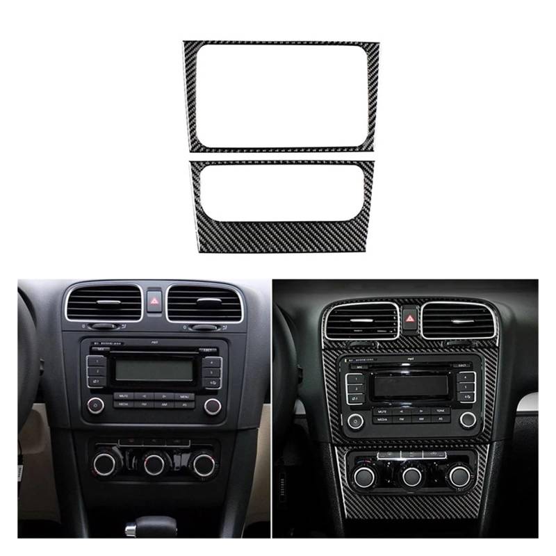 Auto Innenraum Für VW Für Golf 6 MK6 Auto Center Control Panel Air Vent Gangschaltung Rahmen Scheinwerfer Schalter Aschenbecher Box Abdeckung Innere Trim Interieur Zubehör(Center CD Panel) von Hguvsjd