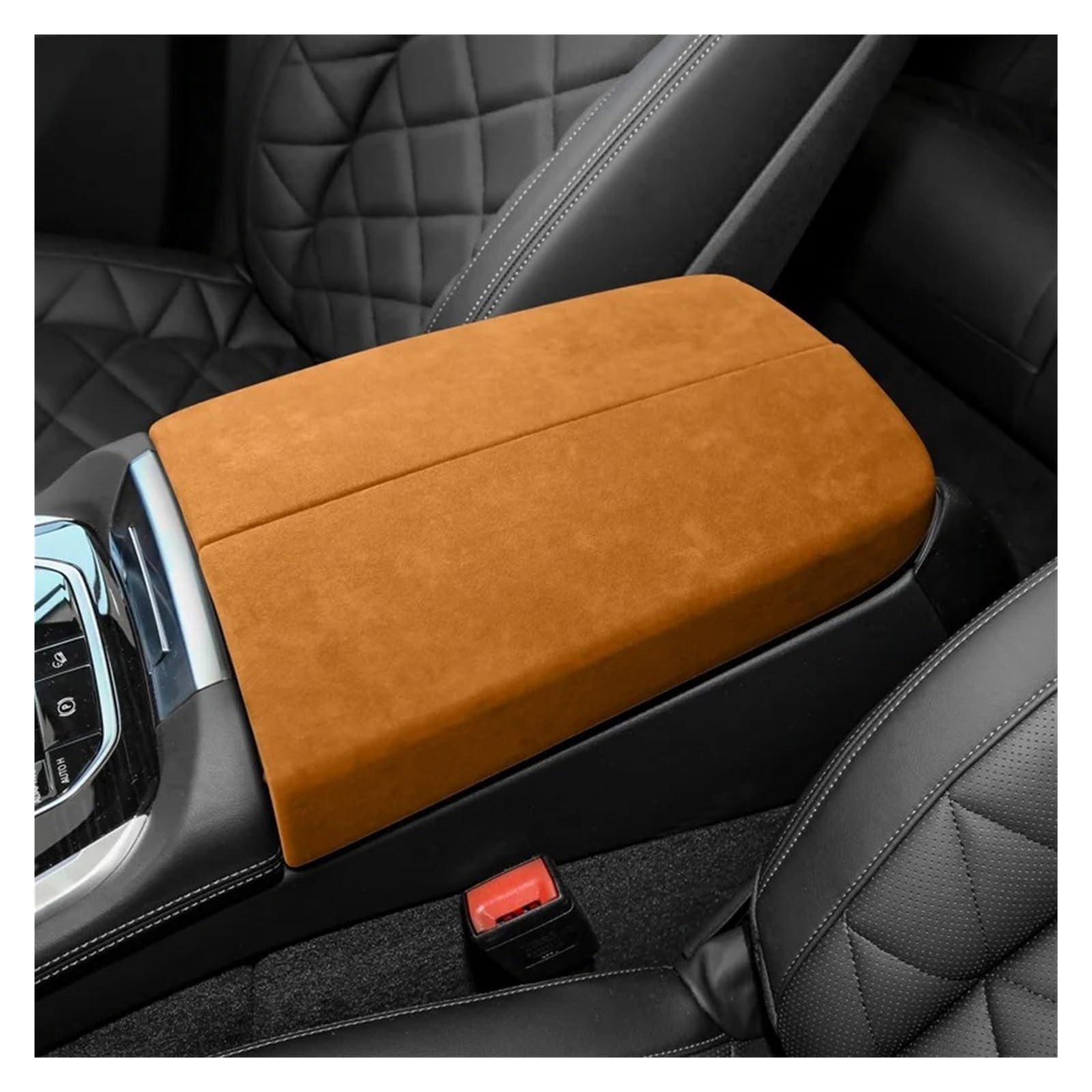 Auto Innenraum Für X5 X6 G05 G06 2019 2020 2021 2022 Wildleder Auto Mittelkonsole Armlehne Matte Abdeckung Innenverkleidung Zubehör 2 Stück Interieur Zubehör(Orange) von Hguvsjd