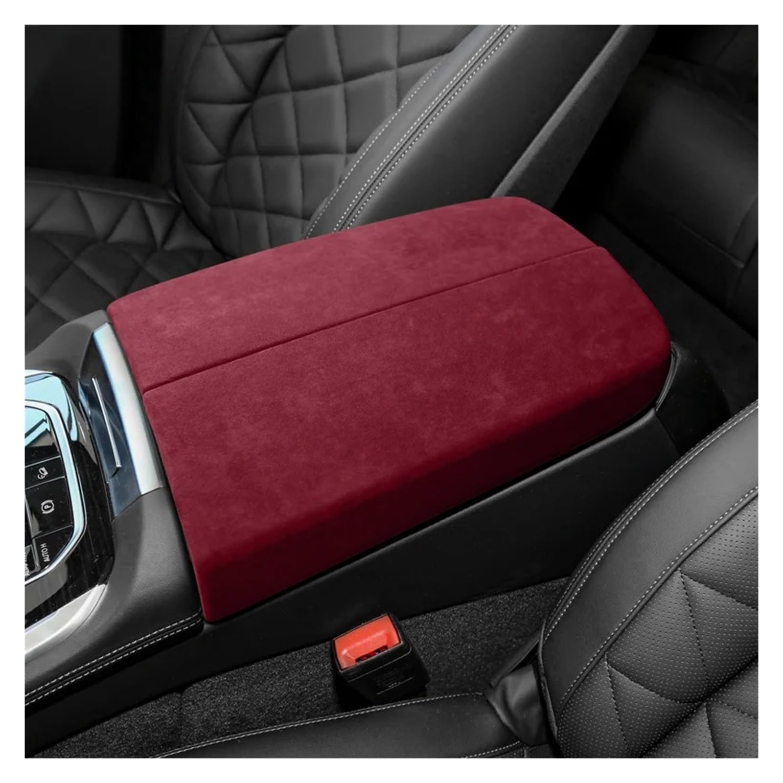 Auto Innenraum Für X5 X6 G05 G06 2019 2020 2021 2022 Wildleder Auto Mittelkonsole Armlehne Matte Abdeckung Innenverkleidung Zubehör 2 Stück Interieur Zubehör(Wine Red) von Hguvsjd