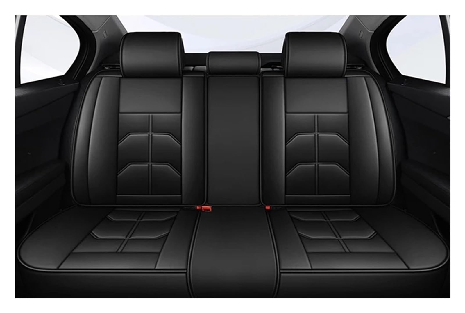 Hguvsjd Autositzbezüge Für Alle Automodelle Von Toyota/Für Kluger Für Sequoia Für Rush Für Avalon Für Avanza/Universal-Fit-Autositzbezug Autositzüberzug(Black Rear Row) von Hguvsjd