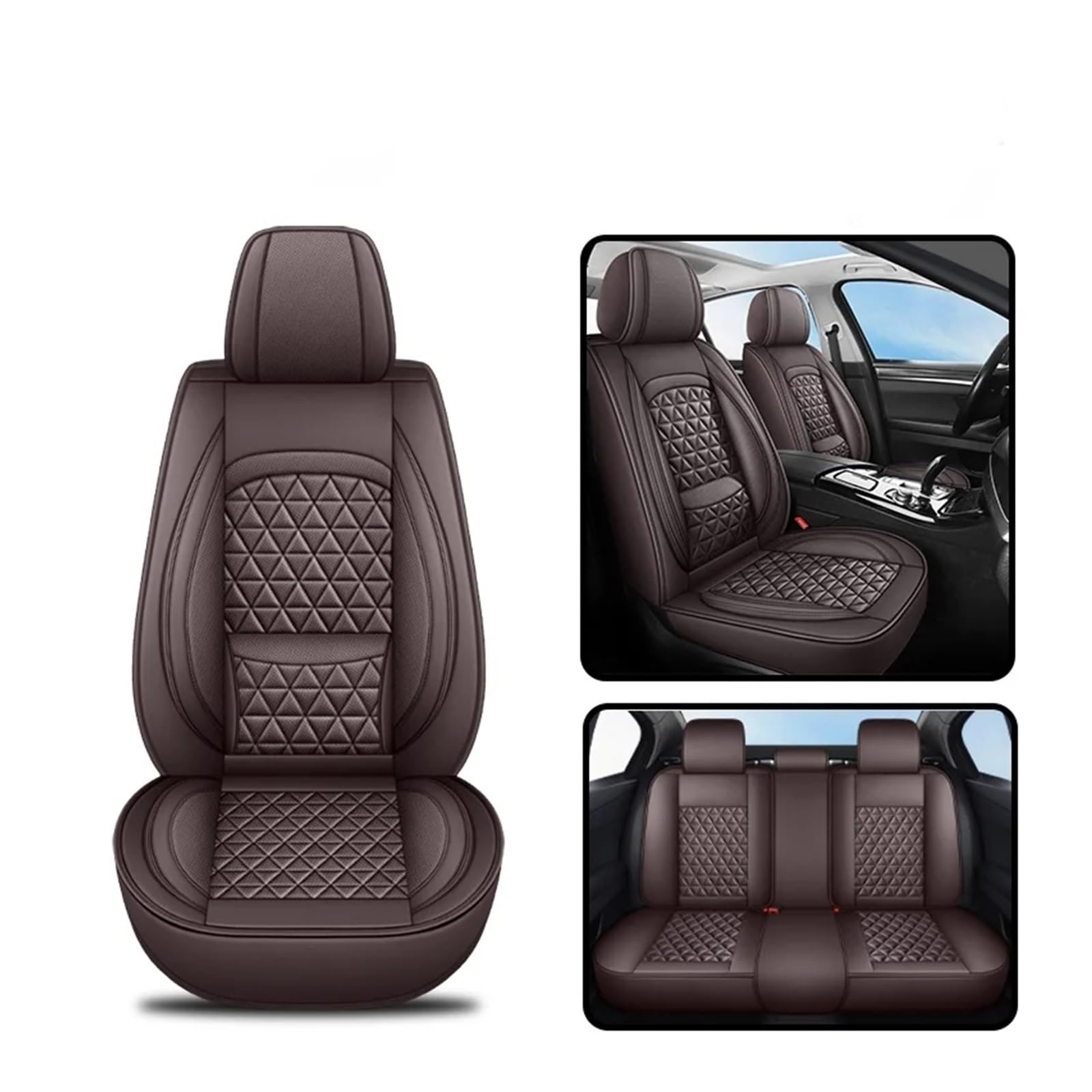 Hguvsjd Autositzbezüge Für Benz E-KLASSE W210 W212 W213 C207 C238 / PU-Leder-Autositzbezug Autositzüberzug(Coffee 5-Seater a) von Hguvsjd