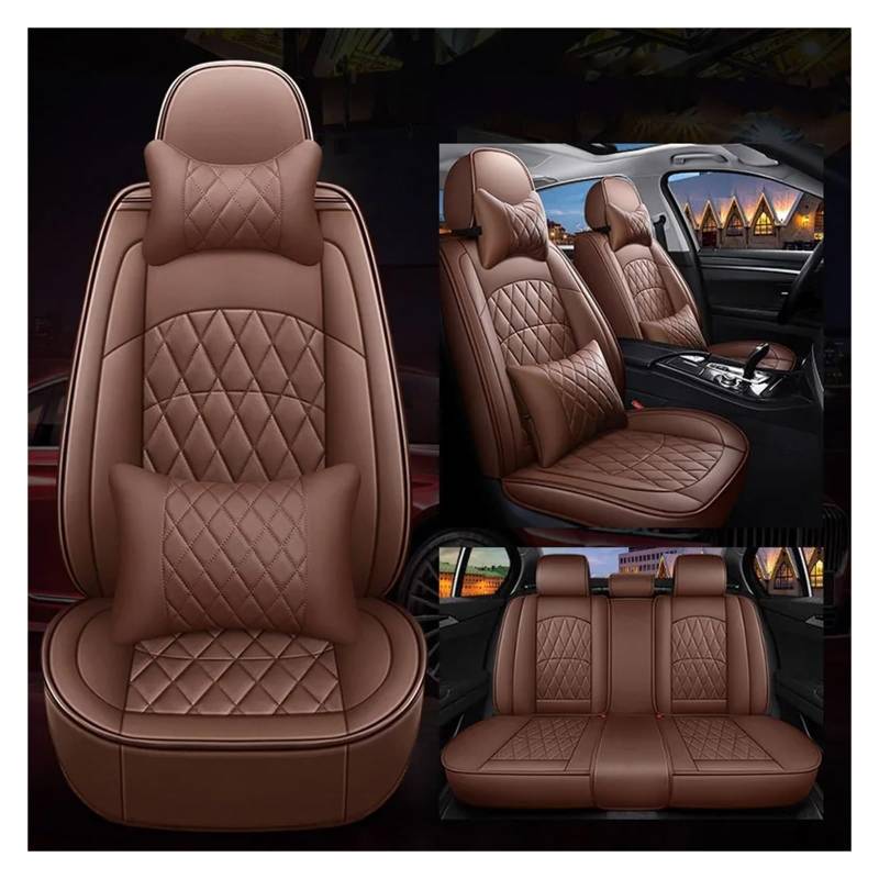 Hguvsjd Autositzbezüge Für Buick Für Enclave Für Cascada Für Encore Für Lacrosse Für Excelle/Universal Fit Auto Sitzbezug Autositzüberzug(Coffee 5 Seat a) von Hguvsjd