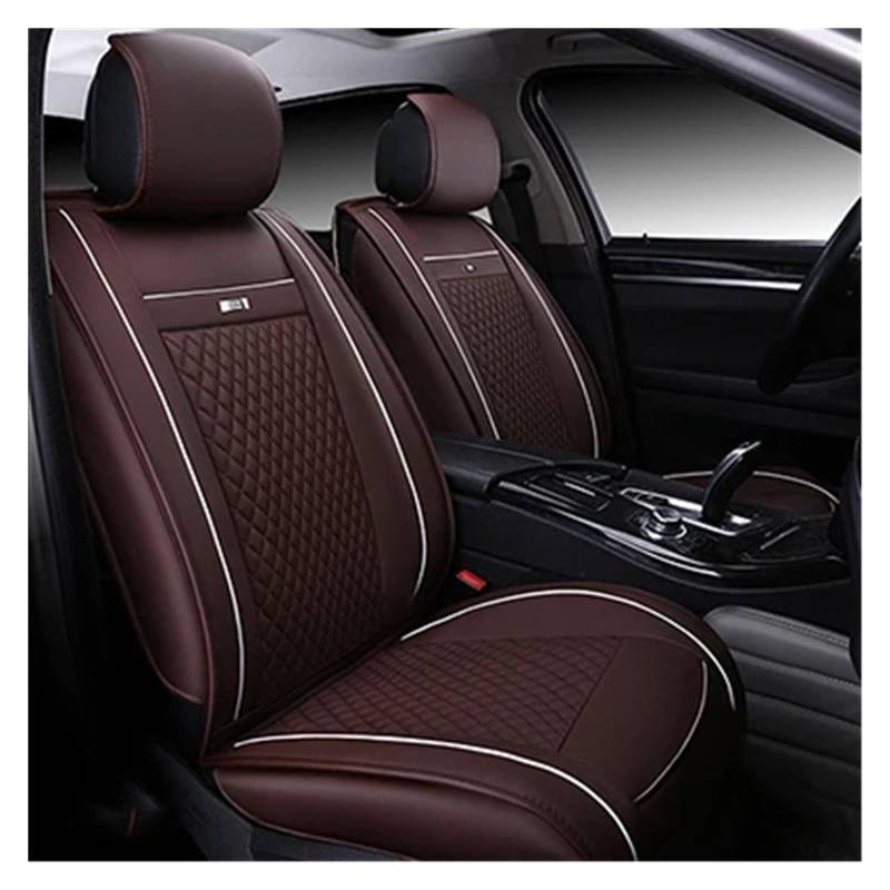 Hguvsjd Autositzbezüge Für Geely Für Atlas Für Tugella Für Geometrie C Für Emgrand EC7 GX7 EX7/PU Leder 5 Sitz Auto Sitzbezug Autositzüberzug(Coffee no Pillow) von Hguvsjd