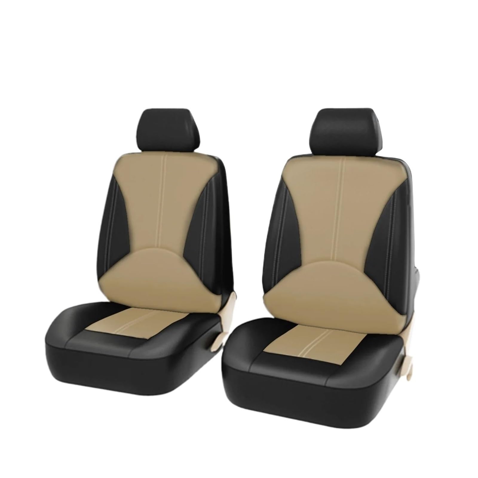 Hguvsjd Autositzbezüge Für VW Für Passat B7 Für Polo/Universal Autositzbezug/Taxi Auto Zubehör Autositzüberzug(2pcs-Black beige) von Hguvsjd