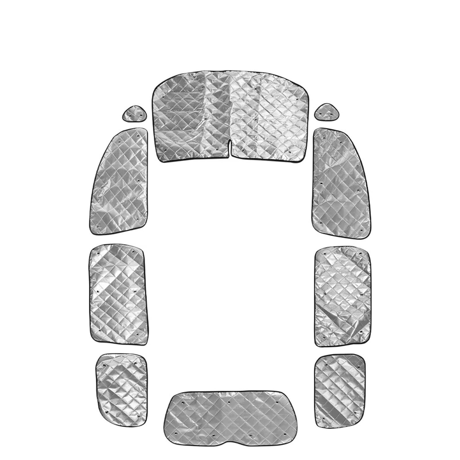 Sonnenblende Auto Für Stepwgn RG 4-Schichten-Struktur Automodell Kältebeständige Hitzebeständige Beschattung Wärmedämmung Silber Sonnenschirm 10 STÜCKE Sonnenschutz Auto Seitenscheibe von Hguvsjd