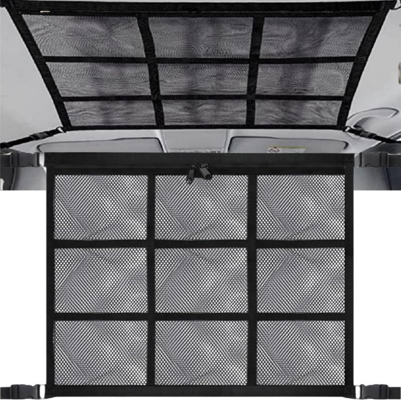 Gepäcknetz Auto Gepäcknetz 80cm*55cm Gepäcknetz Wohnmobil Aufbewahrungsnetz Dachzelt Zubehör Auto Camping Zubehör Universal car Ceiling Cargo net Pocket Universal Gepäcknetz von HhBdy