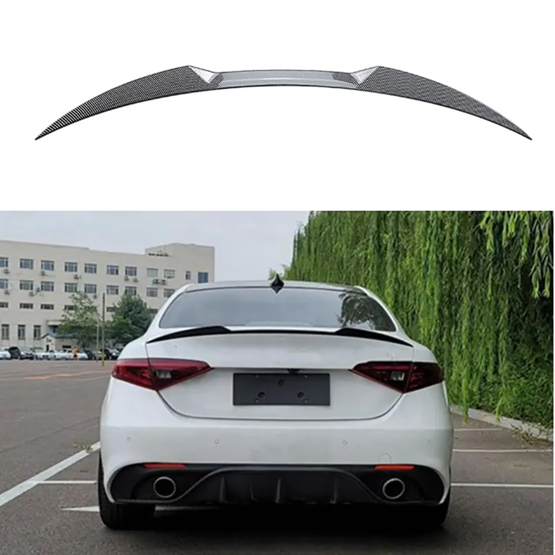 Auto Heckspoiler Spoiler für Alfa Romeo Giulia 2015-2024,Kratzfeste Kofferraum Heckspoiler Flügel Lippe Dachspoiler Heckflügel Zubehör,B-Carbon Fiber Look von HhyY6LL