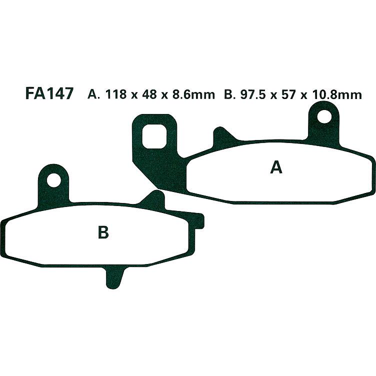 Hi-Q Bremsbeläge organisch FA147  118/97,5x48/57x8,6/10,8mm von Hi-Q