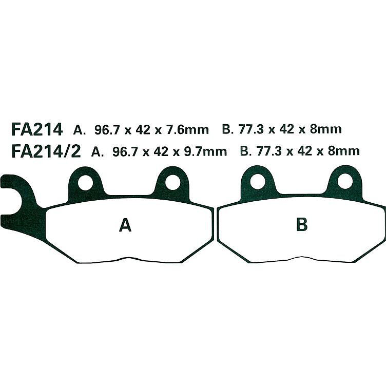 Hi-Q Bremsbeläge organisch FA214  96,7/77,3x42x7,6/8mm von Hi-Q