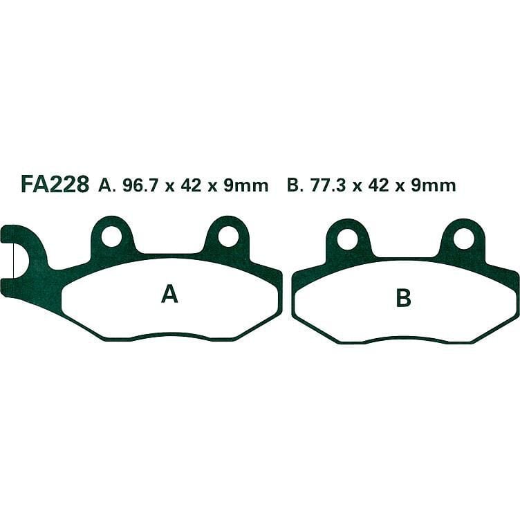 Hi-Q Bremsbeläge organisch FA228 96,7/77,3x42x9mm von Hi-Q