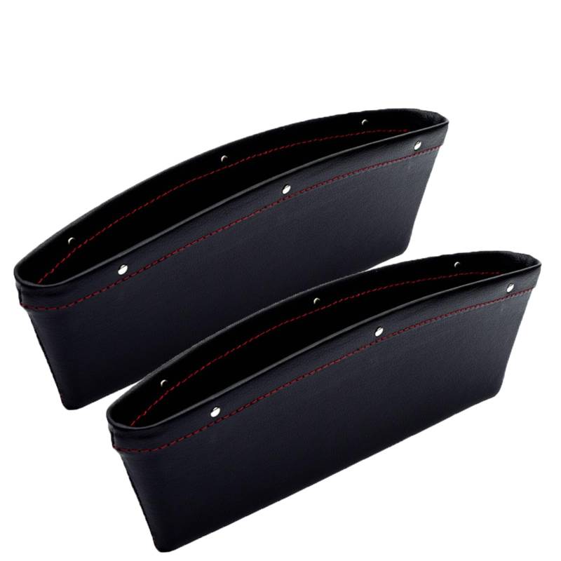 Auto Seat Gap Filler Auto Lückenfüller Organizer Aufbewahrungsbox für Autositze Universal Auto Sitz Lücke Veranstalter Handys Brieftaschen Karten Schlüssel (Schwarz 2PCS) von HiGropcore