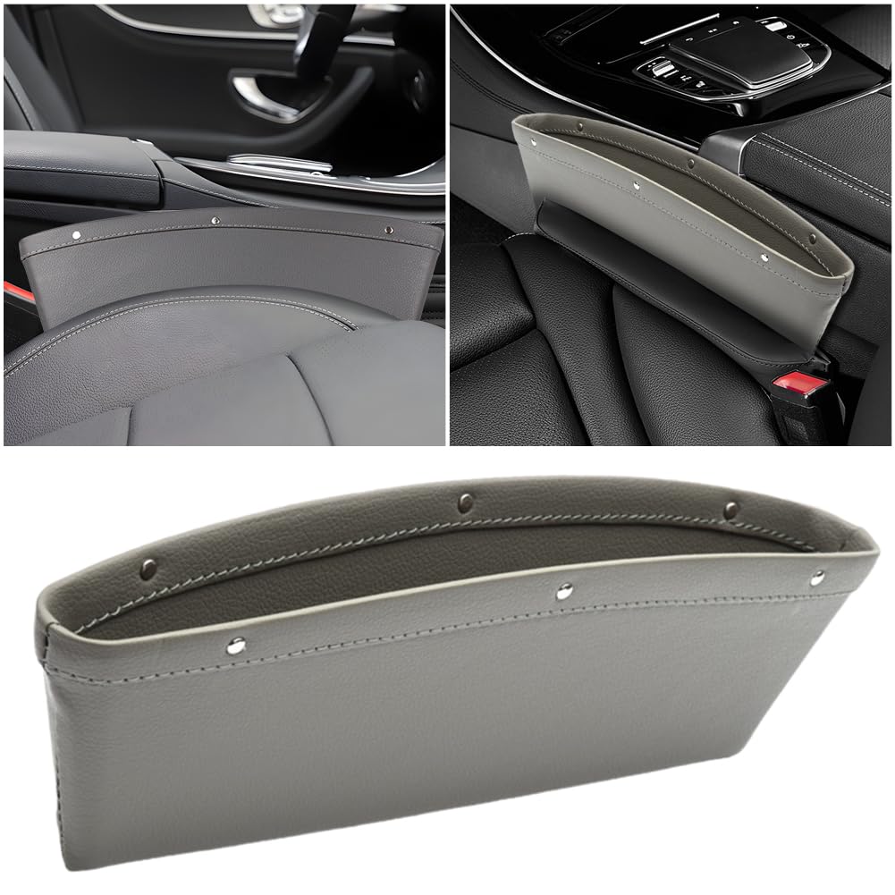 Auto Seat Gap Filler Auto Lückenfüller Organizer Aufbewahrungsbox für Autositze Universal Auto Sitz Lücke Veranstalter Handys Brieftaschen Karten Schlüssel (grau) von HiGropcore