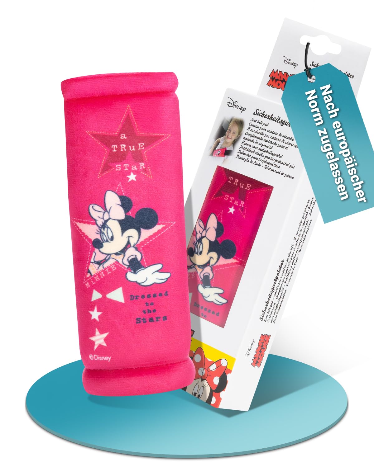 HiTS4KiDS – Gurtpolster Auto für Kinder – Schulterpolster passend für Sicherheitsgurt & Rucksack – Gurtschutz für mehr Komfort auf der Reise – Gurtschoner für Mädchen (Disney Minnie Mouse | 20cm) von HiTS4KiDS