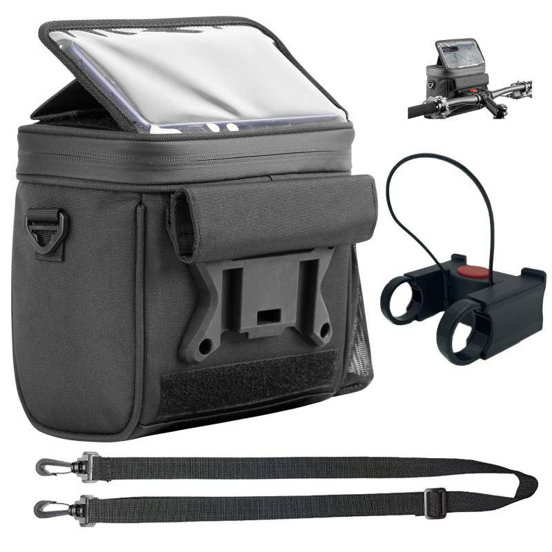 Hibisaws wasserdicht Handlebar Bag mit Touchscreen Einstellbarer Bildschirmwinkel des Telefons Schnelle Installation und Entfernung Kann als Kuriertasche verwendet Werden 4.8L Fahrradtasche von Hibisaws