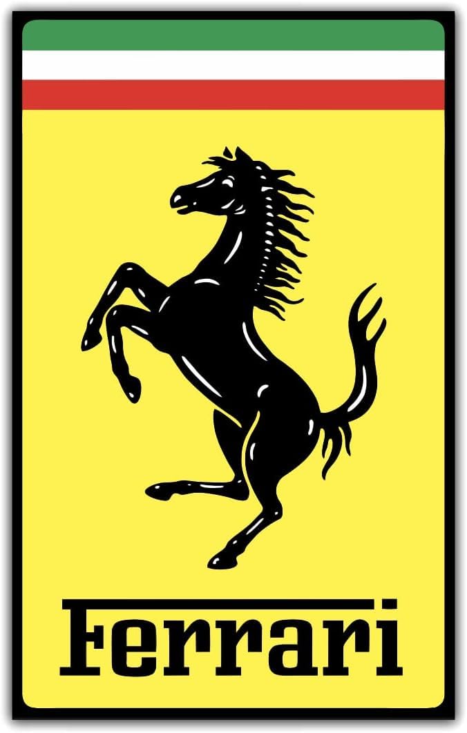 Hicsticayt Ferrari Plakette Sticker, Aufkleber, Doppelpack, mehrere Größen Einschließlich 2-teilig (10cm) von Hicsticayt