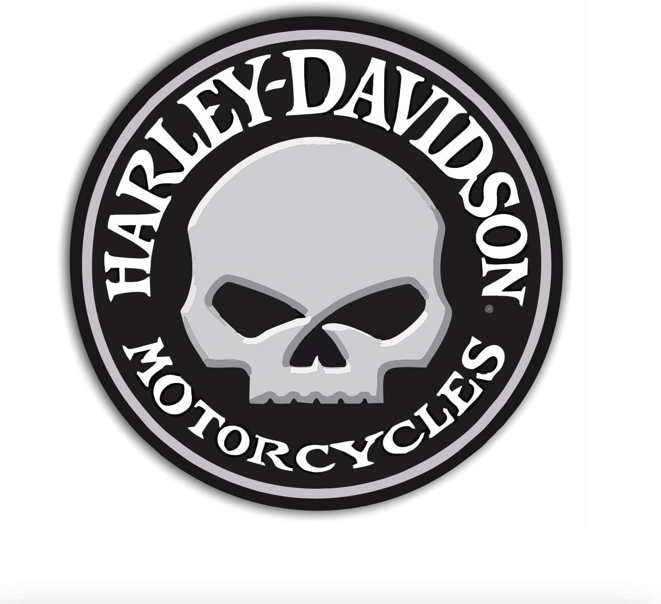 Hicsticayt Harley Davidson Schädel Motorrad Sticker, Aufkleber, Doppelpack, mehrere Größen (10cm) von Hicsticayt