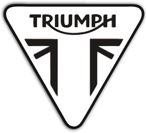 Hicsticayt Triumph Weiß Motorrad Sticker, Aufkleber, Doppelpack, mehrere Größen (5cm) von Hicsticayt