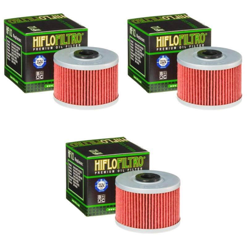 Hiflo 3x Ölfilter FMX 650 Funmoto 2005-2007 HF112 von HifloFiltro