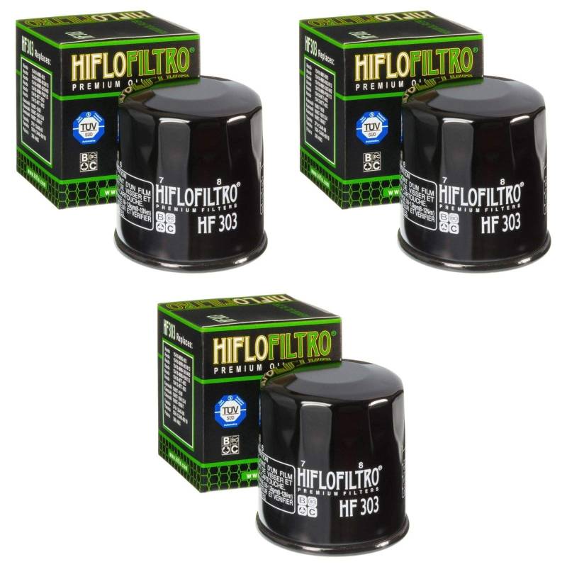 Hiflo 3x Ölfilter GL 1500 F6C Valkyrie 1997-2003 HF303 von HifloFiltro