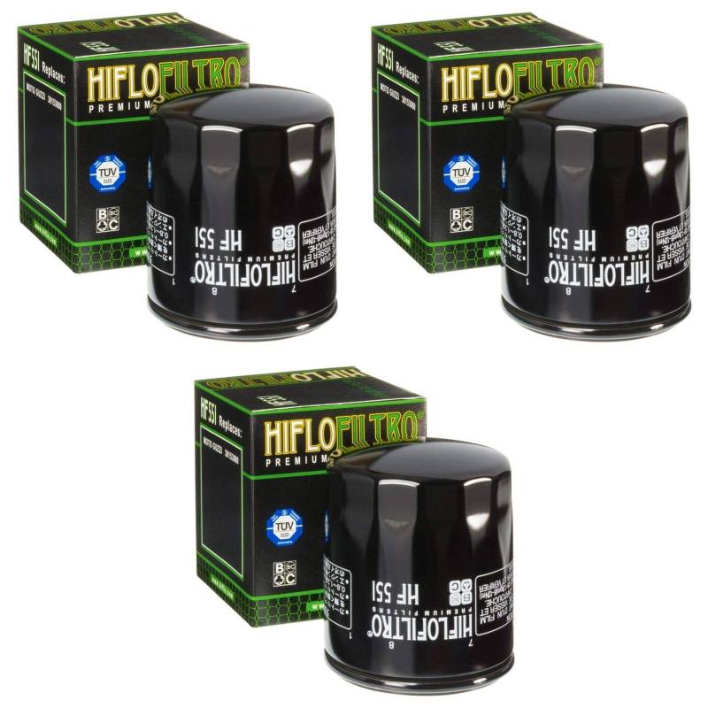 Hiflo 3x Ölfilter V11 1100 i.e Sport 1999-2001 HF551 von HifloFiltro