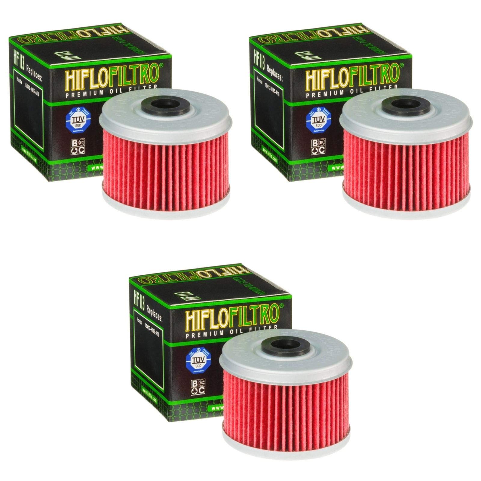 Hiflo 3x Ölfilter VT 125 C Shadow 1999-2008 HF113 von HifloFiltro