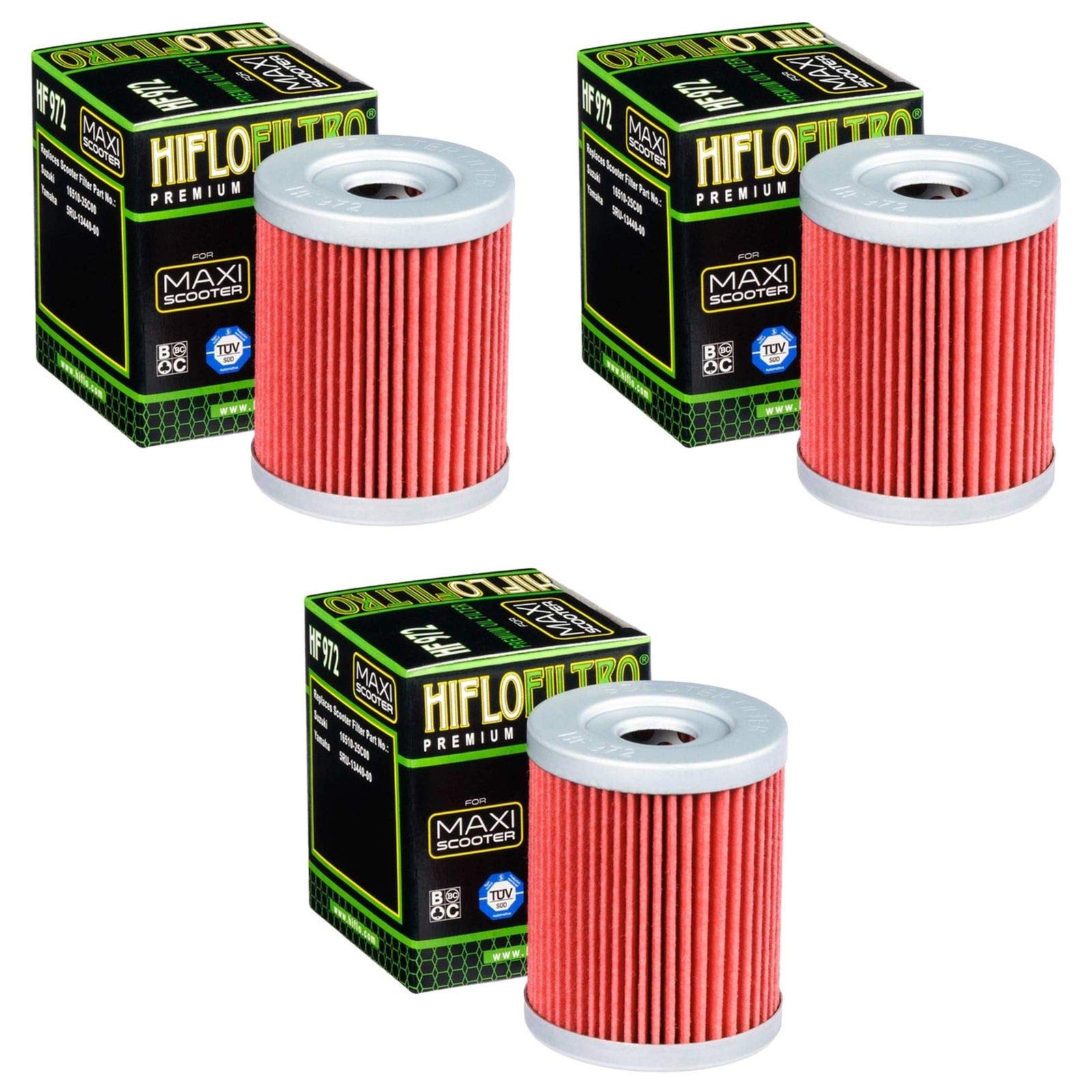 Hiflo 3x Ölfilter YP 400 A Majesty ABS 2007-2013 HF972 von HifloFiltro