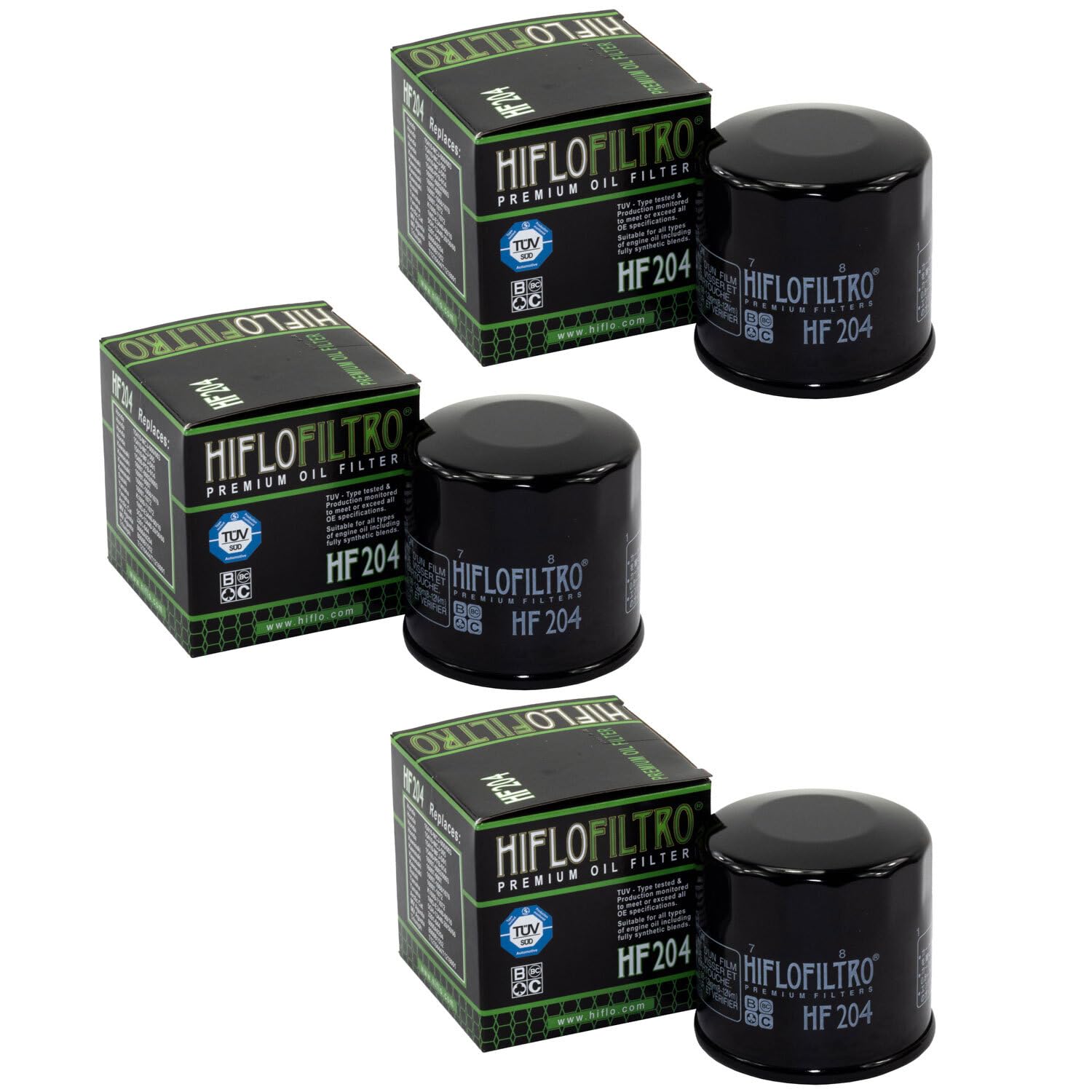 Ölfilter Set 3 Stück Hiflo HF204 für Arctic Cat Kawasa ki von HifloFiltro